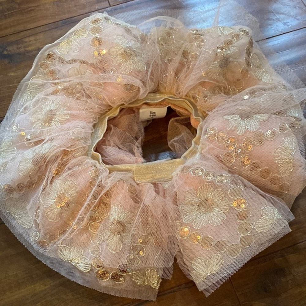 So Dorable Pink Gold Sequin Tutu Skirt 0-6 Months Baby Ballet Photo Prop